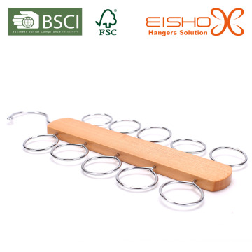 Eisho Good Quantity Garment Tie & Scarf Wooden Hanger with Round Racks (MP03-1)